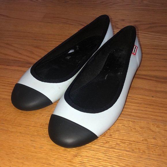 Hunter Blue & Black Waterproof Flats - Picture 2 of 2